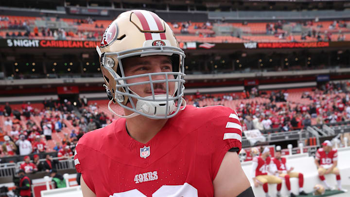 San Francisco 49ers offensive lineman Nick Zakelj (63)
