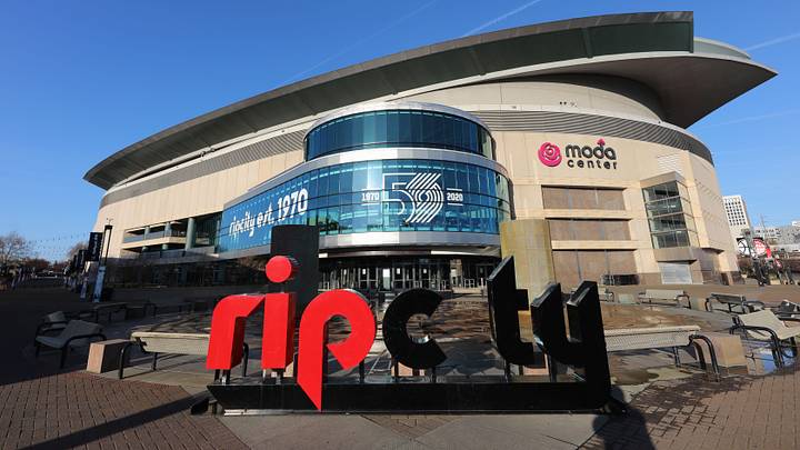 An outside view of the Moda Center. An outside view of the Moda Center.