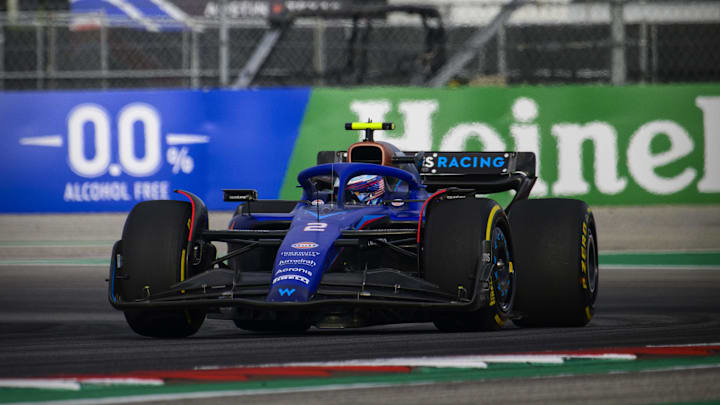 Oct 21, 2023; Austin, Texas, USA; Williams Racing driver Logan Sargeant (2) of Team USA drives