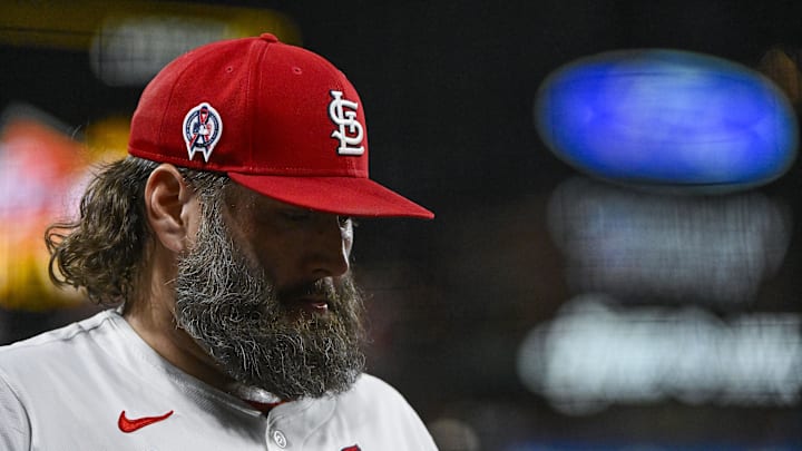 Sep 11, 2024; St. Louis, Missouri, USA;  St. Louis Cardinals starting pitcher Lance Lynn (31) walks off the field after the fifth inning against the Cincinnati Reds at Busch Stadium. Mandatory Credit: Jeff Curry-Imagn Images