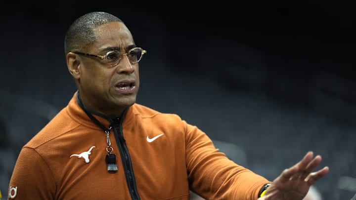 Mar 20, 2024; Charlotte, NC, USA; Texas Longhorns head coach Rodney Terry during practice.