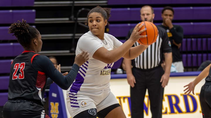Montverde center Jayla Forbes had 21 points and 14 rebounds for a double-double to guide the Eagles past Our Lady of Good Counsel (Olney, Md.), 63-37. Montverde center Jayla Forbes had 21 points and 14 rebounds for a double-double to guide the Eagles past Our Lady of Good Counsel (Olney, Md.), 63-37.