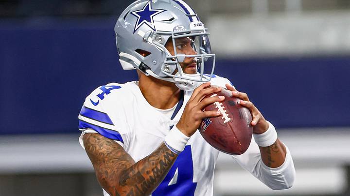 Dallas Cowboys quarterback Dak Prescott warms up before the game against the Baltimore Ravens at AT&T Stadium. Dallas Cowboys quarterback Dak Prescott warms up before the game against the Baltimore Ravens at AT&T Stadium.