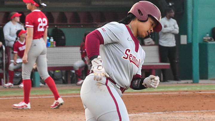 Florida State softball swept Nicholls 5-4, 8-0, in a doubleheader Saturday, Feb. 24, 2024 during the Dugout Club Classic at JoAnne Graf Field. Florida State softball swept Nicholls 5-4, 8-0, in a doubleheader Saturday, Feb. 24, 2024 during the Dugout Club Classic at JoAnne Graf Field.