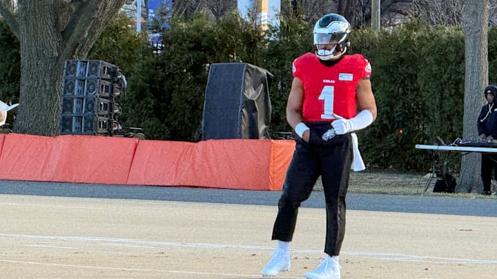 Eagles quarterback Jalen Hurts preps for his 10th career playoff game in his five seasons as the team's starting quarterback.