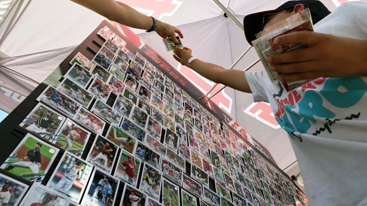 Take a baseball card and leave one at the Topps booth at the Little League World Series in South Williamsport, PA on Friday, August 19, 2022.

Pin