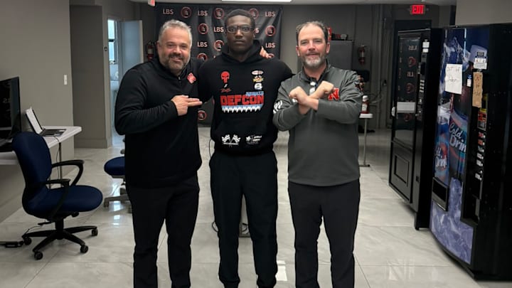 Four-star linebacker x edge rusher Jordan Campbell with the Nebraska Cornhuskers coaches