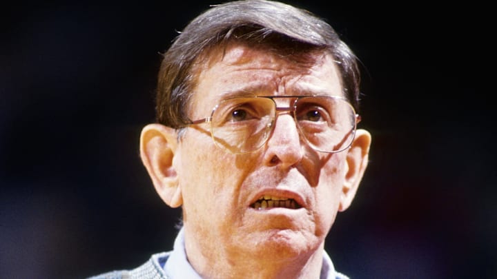 Unknown Date; Miami, FL, USA; FILE PHOTO; St. Johns head coach Lou Carnesecca on the sidelines coaching against Miami during the 1991-92 season at the Miami Arena. Mandatory Credit: Imagn Images