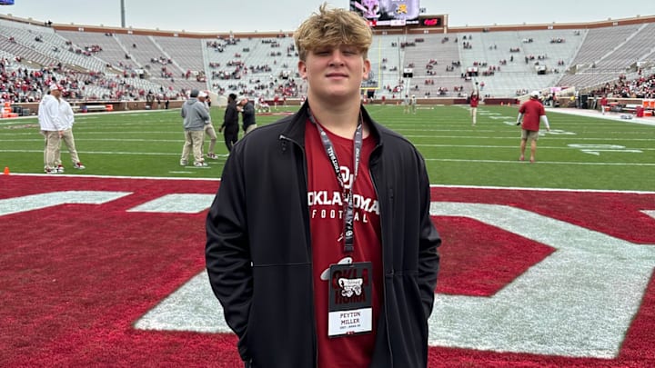 2027 offensive lineman Peyton Miller on a visit to Oklahoma 2027 offensive lineman Peyton Miller on a visit to Oklahoma