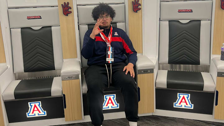Dom Harris on an Arizona recruiting visit. Dom Harris on an Arizona recruiting visit.