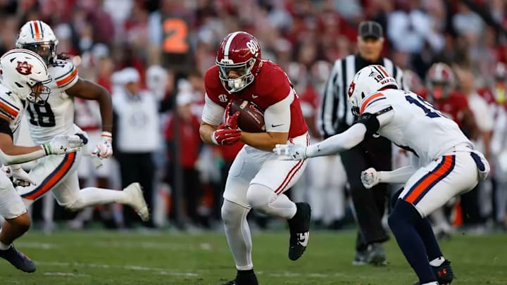 Josh Cuevas (80) in a game against Auburn.