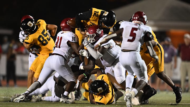 The top two Mississippi high school football teams clash on Friday when Starkville visits Louisville. 
