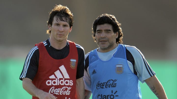 Maradona dirigió a Messi en el seleccionado argentino