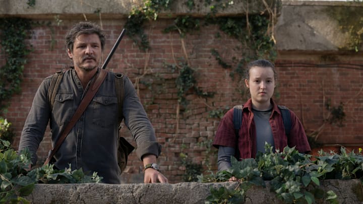Joel (Pedro Pascal) and Ellie (Bella Ramsey) in The Last of Us Episode 9. Photograph by Liane Hentscher/HBO