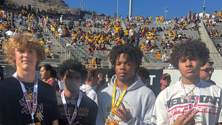 Basha High School running back Noah Roberts (second from right) was in attendance at Arizona State's Big 12 showdown with BYU.