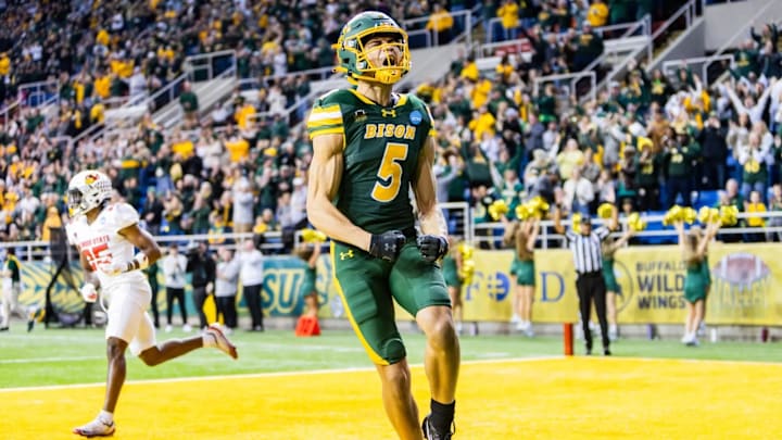 North Dakota State wide receiver Bryce Lance (5) North Dakota State wide receiver Bryce Lance (5)