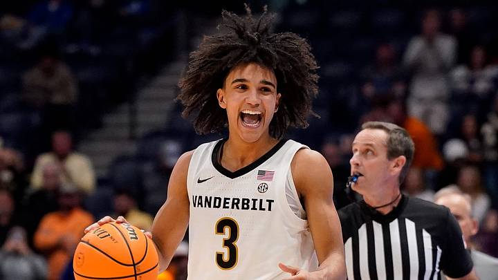 Vanderbilt guard Tyler Tanner (3) celebrates defeating Tennessee in a SEC tournament quarterfinal game at Bridgestone Arena in Nashville, Tenn., Friday, March 13, 2026. Vanderbilt guard Tyler Tanner (3) celebrates defeating Tennessee in a SEC tournament quarterfinal game at Bridgestone Arena in Nashville, Tenn., Friday, March 13, 2026.