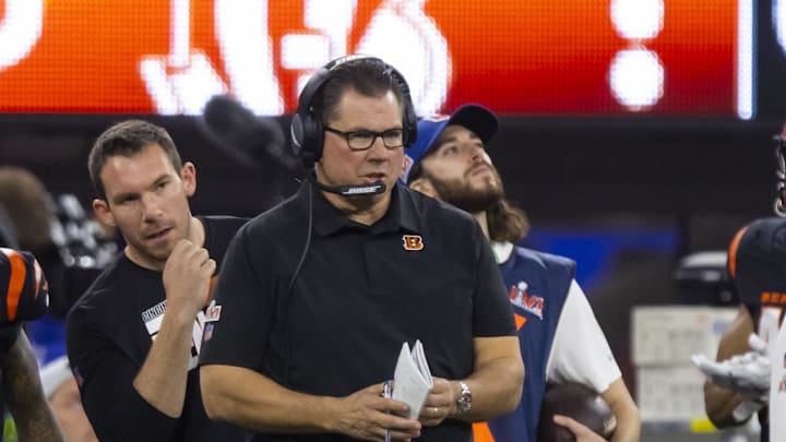 Feb 13, 2022; Inglewood, CA, USA; Cincinnati Bengals linebackers coach Al Golden against the Los Angeles Rams during Super Bowl LVI at SoFi Stadium. Mandatory Credit: Mark J. Rebilas-Imagn Images