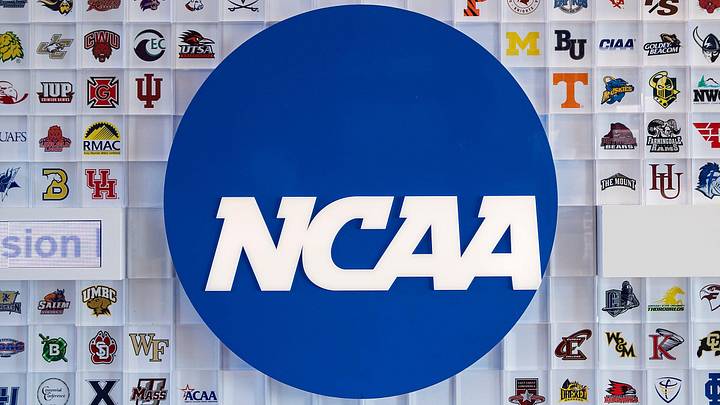 University logos cover a wall in the lobby of NCAA headquarters Thursday, Feb. 25, 2021, in Indianapolis.
Ncaa National Collegiate Athletics Association Office Headquarters In Indianapolis Feb 25 2021 University logos cover a wall in the lobby of NCAA headquarters Thursday, Feb. 25, 2021, in Indianapolis.
Ncaa National Collegiate Athletics Association Office Headquarters In Indianapolis Feb 25 2021