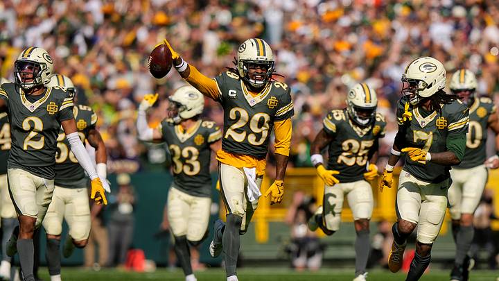 Xavier McKinney had two interceptions in the Packers’ romp over the Bears. Xavier McKinney had two interceptions in the Packers’ romp over the Bears.