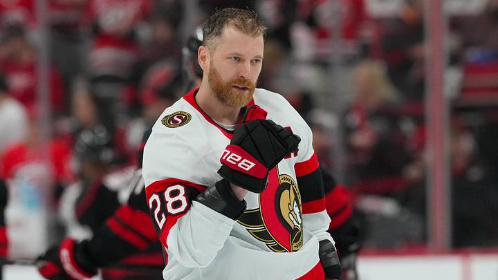 Apr 20, 2026; Raleigh, North Carolina, USA; Ottawa Senators right wing Claude Giroux (28) looks on during the warmups before the game against the Carolina Hurricanes in game two of the first round of the 2026 Stanley Cup Playoffs at Lenovo Center. Mandatory Credit: James Guillory-Imagn Images Apr 20, 2026; Raleigh, North Carolina, USA; Ottawa Senators right wing Claude Giroux (28) looks on during the warmups before the game against the Carolina Hurricanes in game two of the first round of the 2026 Stanley Cup Playoffs at Lenovo Center. Mandatory Credit: James Guillory-Imagn Images