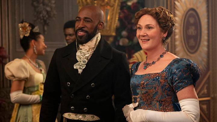 Bridgerton. (L to R) Daniel Francis as Lord Anderson, Ruth Gemmell as Lady Violet Bridgerton in episode 408 of Bridgerton Bridgerton. (L to R) Daniel Francis as Lord Anderson, Ruth Gemmell as Lady Violet Bridgerton in episode 408 of Bridgerton