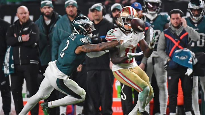 Dec 3, 2023; Philadelphia, Pennsylvania, USA; San Francisco 49ers wide receiver Brandon Aiyuk (11)