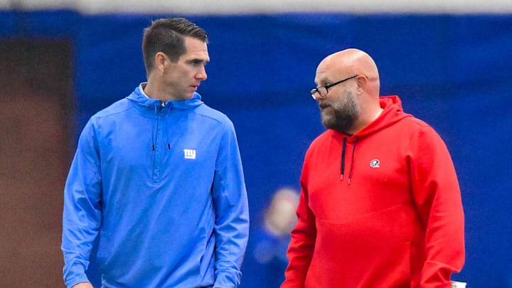 New York Giants general manager Joe Schoen (left) and head coach Brian Daboll 