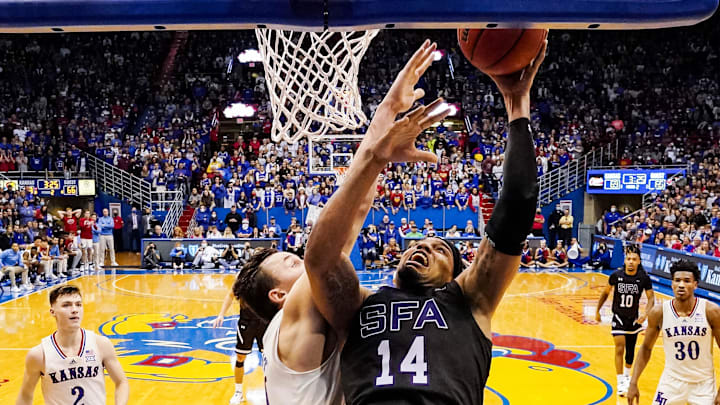 Stephen F. Austin forward Gavin Kensmil has his Lumberjacks looking to return to the NCAA Tournament in 2022 as an automatic bid from the WAC.