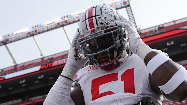 Nov 4, 2023; Piscataway, New Jersey, USA; Ohio State Buckeyes defensive tackle Michael Hall Jr. (51)