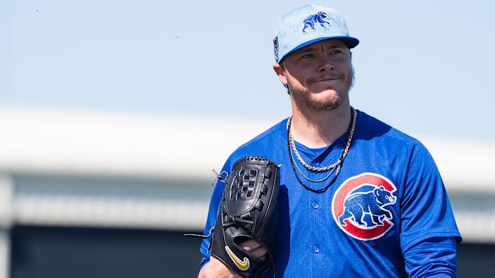 Mar 9, 2024; Mesa, Arizona, USA; Chicago Cubs opening day starting pitcher Justin Steele (35) Mar 9, 2024; Mesa, Arizona, USA; Chicago Cubs opening day starting pitcher Justin Steele (35)