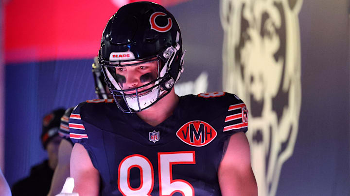 Chicago Bears tight end Cole Kmet. Chicago Bears tight end Cole Kmet.