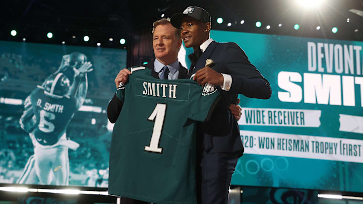 DeVonta Smith, Roger Goodell, Philadelphia Eagles draft