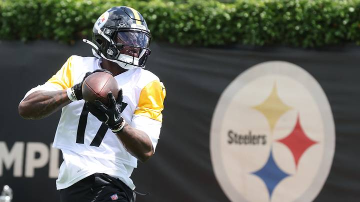 May 28, 2026; Pittsburgh, PA, USA; Pittsburgh Steelers wide receiver Germie Bernard (17) participates in OTA drills at the UPMC Rooney Sports Complex. Mandatory Credit: Charles LeClaire-Imagn Images May 28, 2026; Pittsburgh, PA, USA; Pittsburgh Steelers wide receiver Germie Bernard (17) participates in OTA drills at the UPMC Rooney Sports Complex. Mandatory Credit: Charles LeClaire-Imagn Images