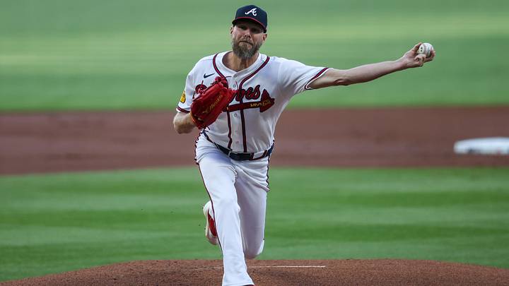 May 14, 2026; Atlanta, Georgia, USA; Atlanta Braves pitcher Chris Sale (51) throws against the Chicago Cubs in the first inning at Truist Park. Mandatory Credit: Brett Davis-Imagn Images
May 14, 2026; Atlanta, Georgia, USA; Atlanta Braves pitcher Chris Sale (51) throws against the Chicago Cubs in the first inning at Truist Park. Mandatory Credit: Brett Davis-Imagn Images