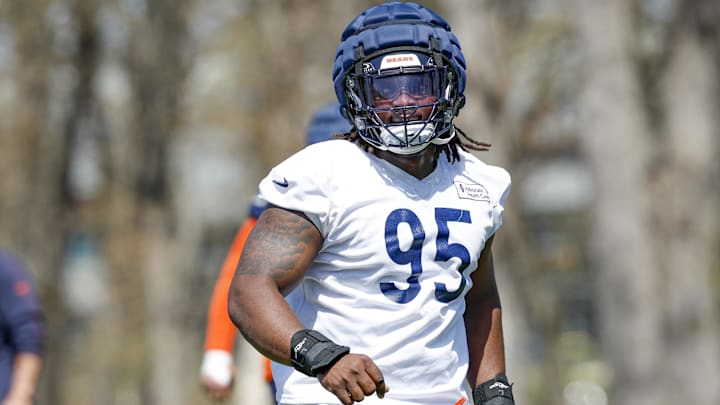 Shemar Turner's contribution in a surprise move to end last week made a big difference in the Bears' run defense, says Ben Johnson. Shemar Turner's contribution in a surprise move to end last week made a big difference in the Bears' run defense, says Ben Johnson.