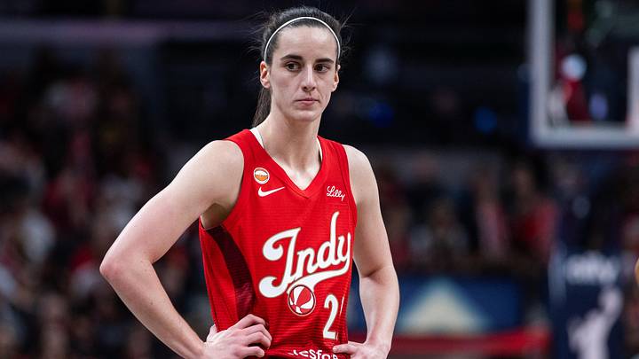 Jun 18, 2026; Indianapolis, Indiana, USA; Indiana Fever guard Caitlin Clark (22) in the first half against the Atlanta Dream at Gainbridge Fieldhouse. Mandatory Credit: Trevor Ruszkowski-Imagn Images
