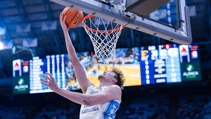 Dec 16, 2025; Chapel Hill, North Carolina, USA; North Carolina Tar Heels center Henri Veesaar (13) shoots during the second half against the ETSU Buccaneers at Dean E. Smith Center. Mandatory Credit: Scott Kinser-Imagn Images Dec 16, 2025; Chapel Hill, North Carolina, USA; North Carolina Tar Heels center Henri Veesaar (13) shoots during the second half against the ETSU Buccaneers at Dean E. Smith Center. Mandatory Credit: Scott Kinser-Imagn Images