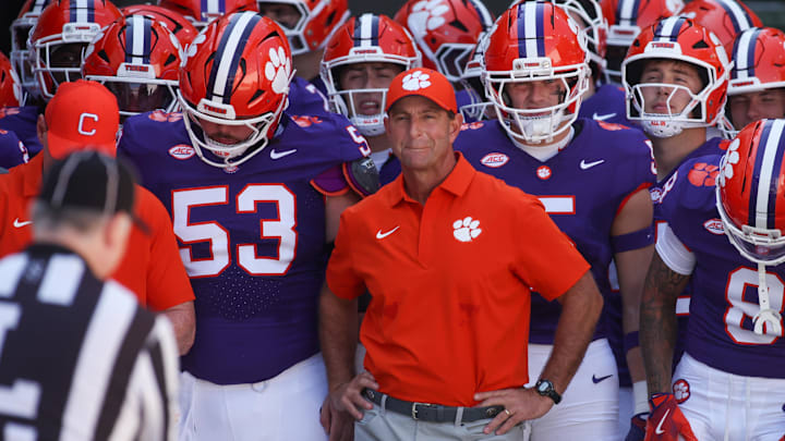 Clemson HC Dabo Swinney talks adjustments with his offense as the Tigers prepare to face Boston College this weekend. Clemson HC Dabo Swinney talks adjustments with his offense as the Tigers prepare to face Boston College this weekend.