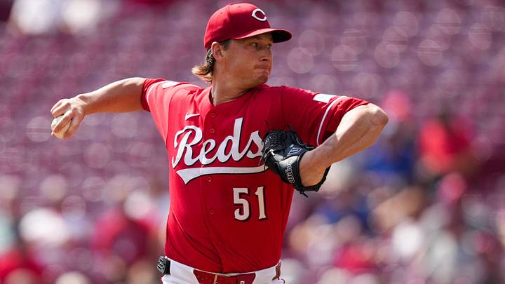 Sep 17, 2026; Cincinnati, Ohio, USA; Cincinnati Reds pitcher Brady Singer (51) throws against the Los Angeles Dodgers in the first inning at Great American Ball Park. Mandatory Credit: Aaron Doster-Imagn Images Sep 17, 2026; Cincinnati, Ohio, USA; Cincinnati Reds pitcher Brady Singer (51) throws against the Los Angeles Dodgers in the first inning at Great American Ball Park. Mandatory Credit: Aaron Doster-Imagn Images