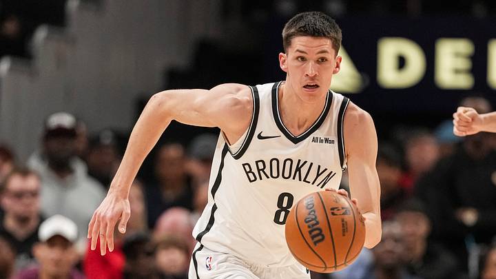 Feb 22, 2026; Atlanta, Georgia, USA; Brooklyn Nets guard Egor Demin (8) dribbles against the Atlanta Hawks during the first half at State Farm Arena. Mandatory Credit: Dale Zanine-Imagn Images Feb 22, 2026; Atlanta, Georgia, USA; Brooklyn Nets guard Egor Demin (8) dribbles against the Atlanta Hawks during the first half at State Farm Arena. Mandatory Credit: Dale Zanine-Imagn Images