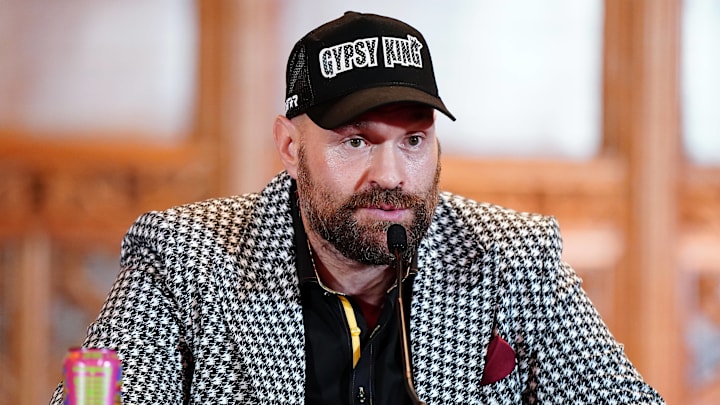 Tyson Fury during a press conference at the Guildhall, London on October 23, 2024.