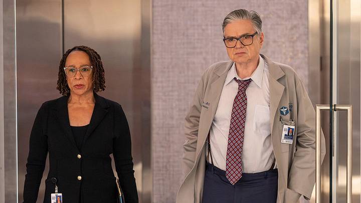 CHICAGO MED -- "Heaven Help Us" Episode 1121 -- Pictured: (l-r) S. Epatha Merkerson as Sharon Goodwin, Oliver Platt as Dr. Daniel Charles CHICAGO MED -- "Heaven Help Us" Episode 1121 -- Pictured: (l-r) S. Epatha Merkerson as Sharon Goodwin, Oliver Platt as Dr. Daniel Charles