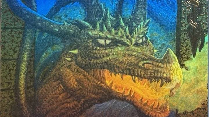 2026 Magic: The Gathering The Hobbit Gleaming Gold Foil Borderless Smaug The Magnificent. Artist: Ted Nasmith