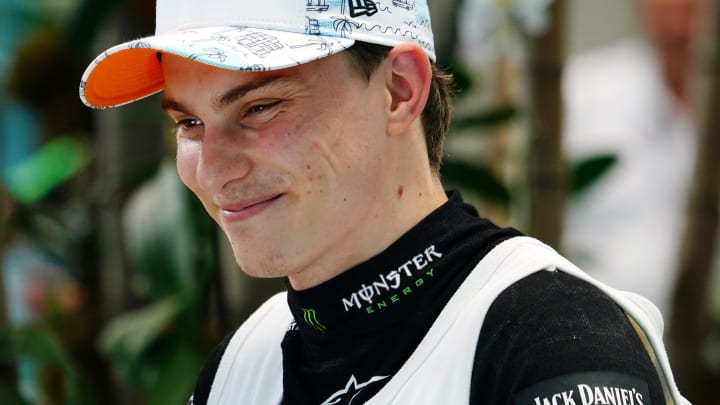 May 4, 2024; Miami Gardens, Florida, USA; McLaren driver Oscar Piastri (81) after the F1 Sprint Race at Miami International Autodrome. Mandatory Credit: John David Mercer-USA TODAY Sports