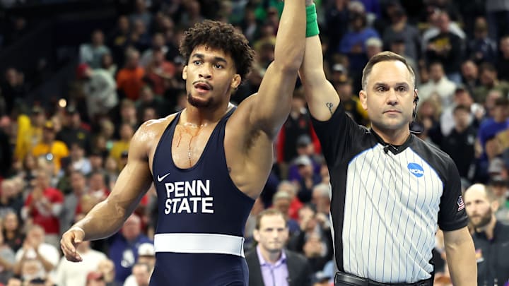 Penn State wrestling's Carter Starocci at the 2025 NCAA Division I Men's Wrestling Championship