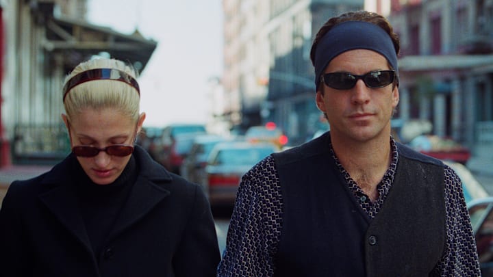 Carolyn Bessette-Kennedy and John F. Kennedy Jr. walking in New York City in 1997. 