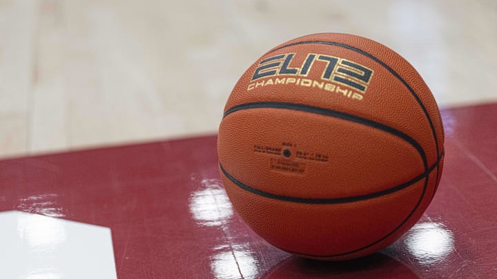 Feb 26, 2025; Stanford, California, USA; General view of the basketball during the first half between the Stanford Cardinal and the Boston College Eagles at Maples Pavilion. Mandatory Credit: Stan Szeto-Imagn Images Feb 26, 2025; Stanford, California, USA; General view of the basketball during the first half between the Stanford Cardinal and the Boston College Eagles at Maples Pavilion. Mandatory Credit: Stan Szeto-Imagn Images