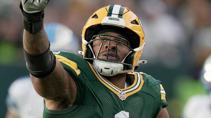 Green Bay Packers defensive end Micah Parsons (1) celebrates his sack during the fourth quarter of their game Sunday, September 7, 2025 at Lambeau Field in Green Bay, Wisconsin. The Green Bay Packers beat the Detroit Lions 27-13. Green Bay Packers defensive end Micah Parsons (1) celebrates his sack during the fourth quarter of their game Sunday, September 7, 2025 at Lambeau Field in Green Bay, Wisconsin. The Green Bay Packers beat the Detroit Lions 27-13.