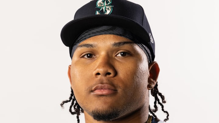 Seattle Mariners infielder Michael Arroyo poses for a portrait during media day at Peoria Sports Complex on Feb. 20.